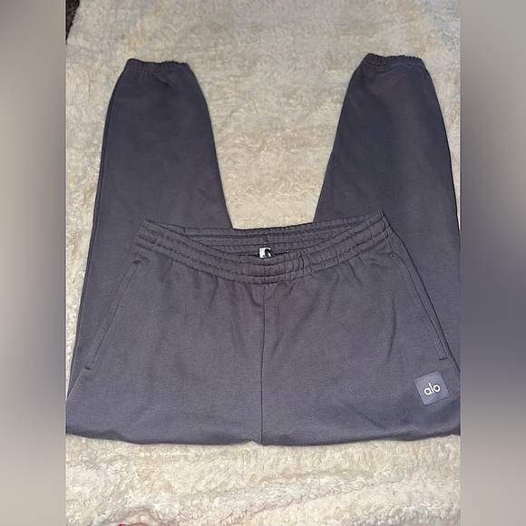 Unisex ALO Yoga Heavy Gray Cuffed Sweatpants Size XL - Picture 1 of 13